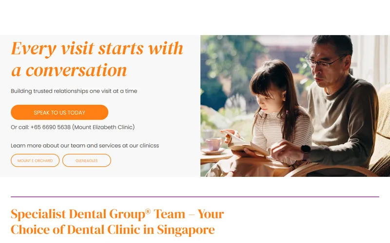 Specialist Dental Group homepage