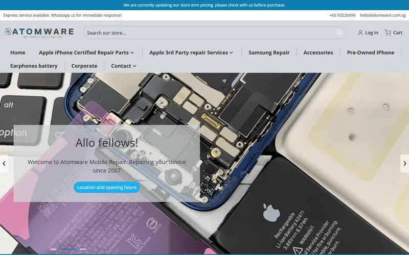 Atomware homepage