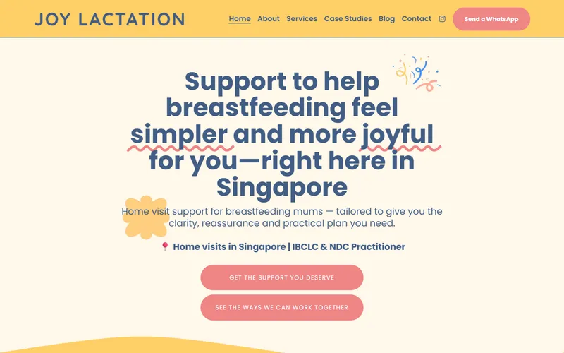 Joy Lactation consultant homepage