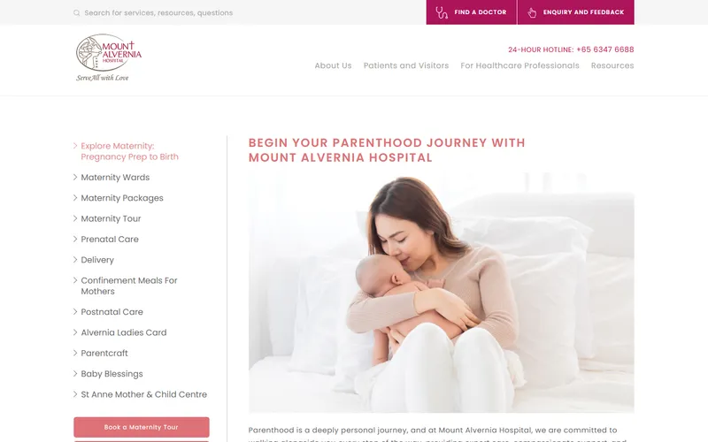 Mount Alvernia Hospital homepage