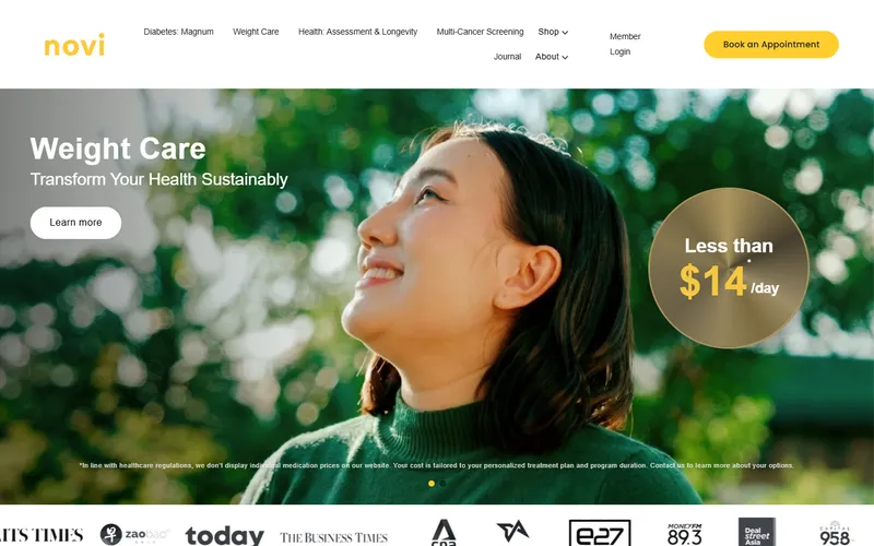 NOVI Health homepage