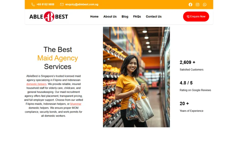 Able Best Employment Agency homepage