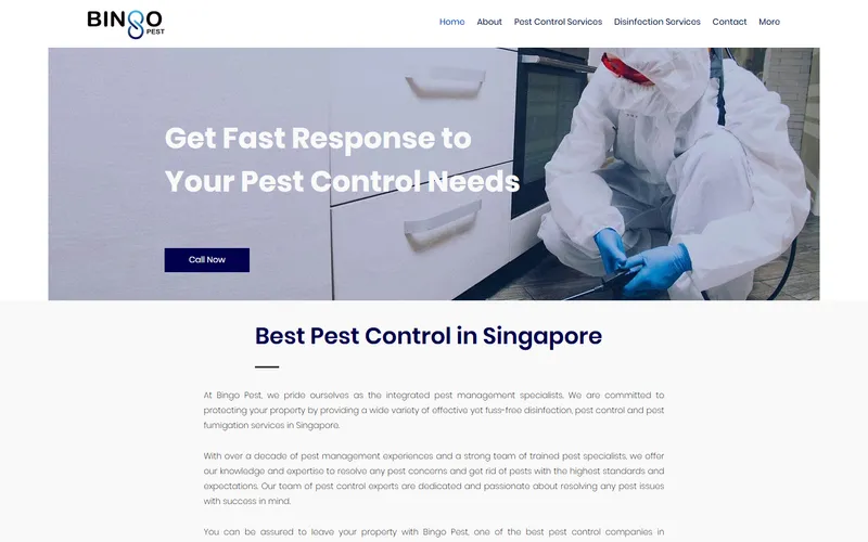 Bingo Pest Singapore homepage