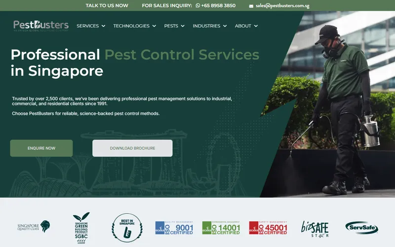 PestBusters Singapore homepage