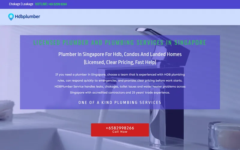 HDB Plumber Service homepage