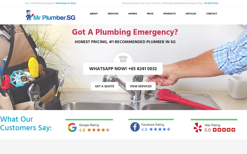 Mr Plumber homepage