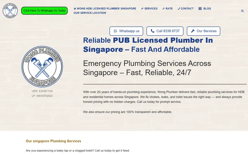 Wong Plumber homepage