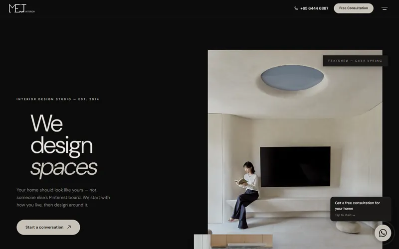 MET Interior homepage
