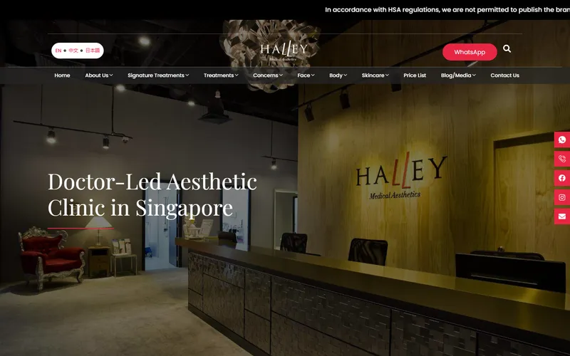 Halley Medical Aesthetics homepage