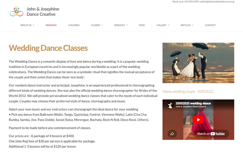 John & Josephine Dance Creative homepage