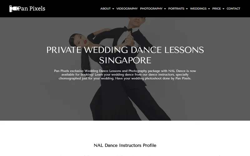 Pan Pixels private wedding dance lessons homepage