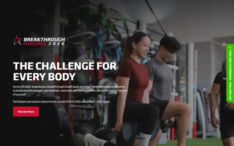 Fitness First Singapore homepage