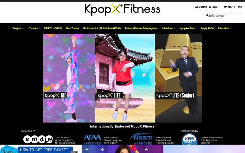 KpopX Fitness homepage
