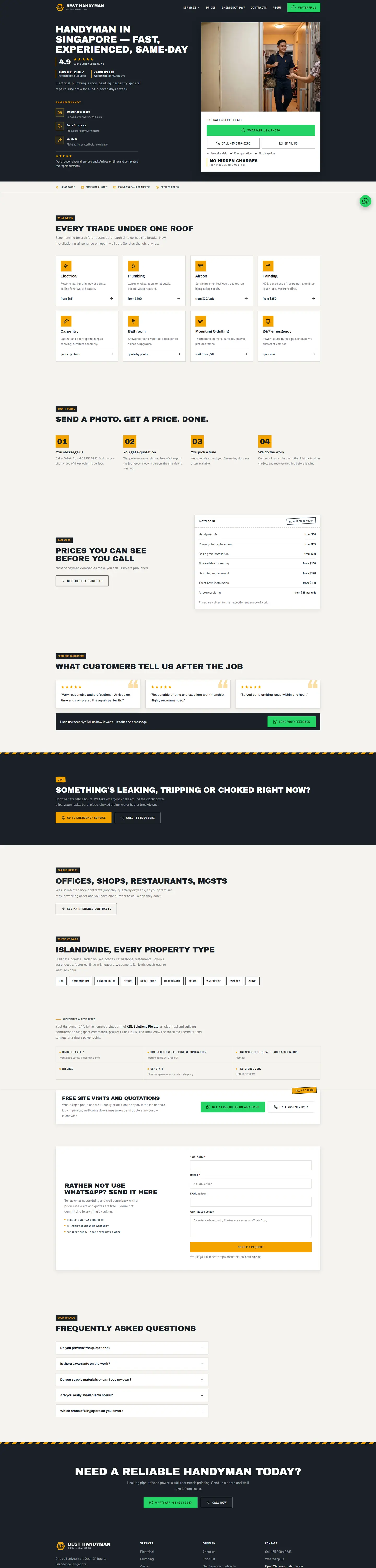 Best Handyman SG full desktop website view