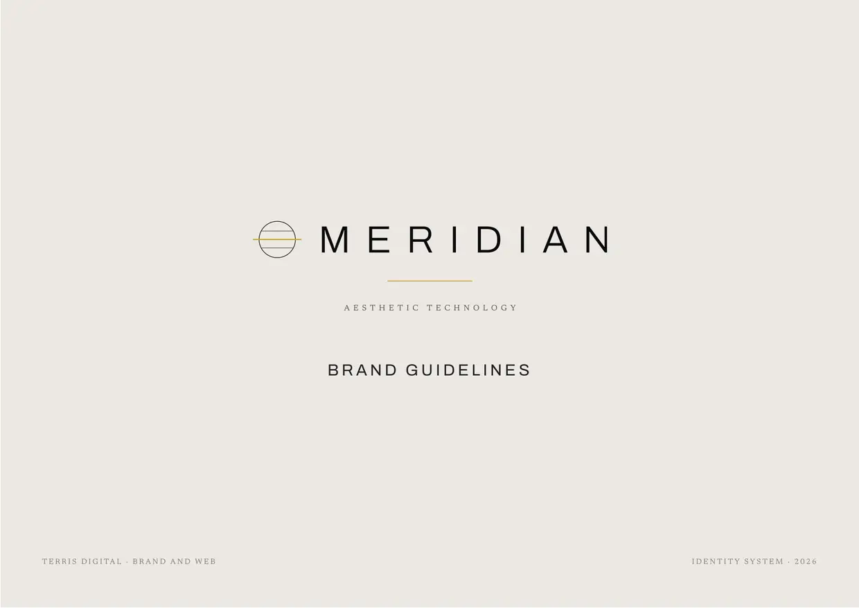 Meridian brand guidelines, page 1: Cover