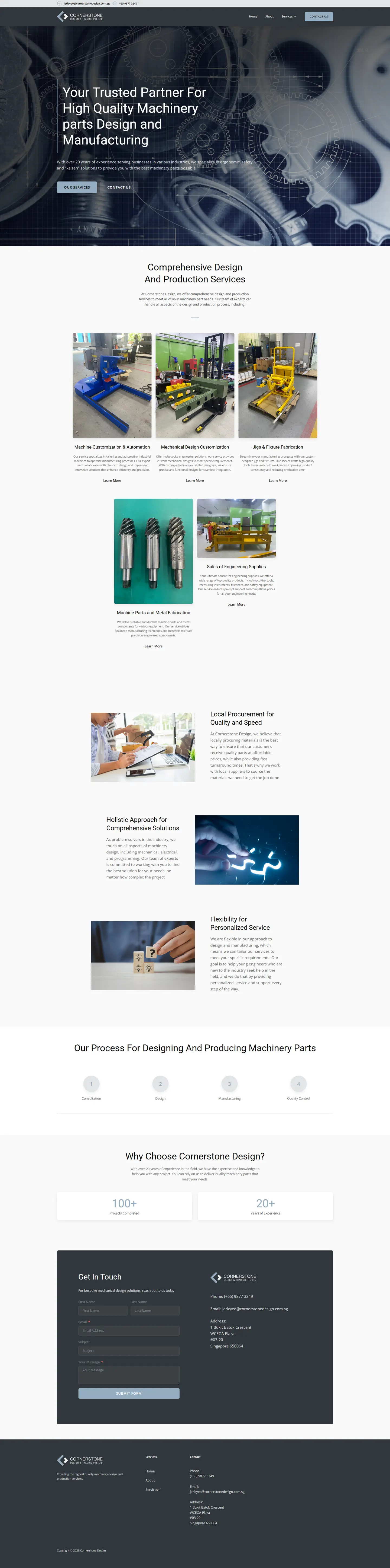 Cornerstone Design full desktop website view