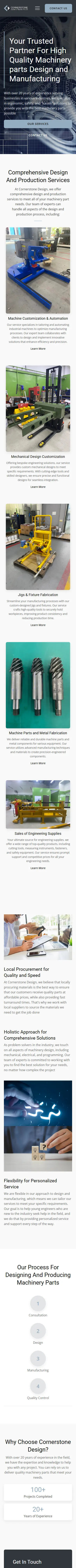 Cornerstone Design full mobile website view