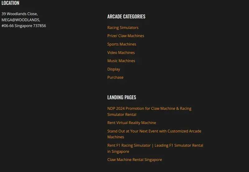 The new site: The footer's categories and landing pages