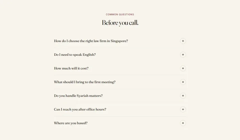 The new site: Before you call, the questions on the homepage