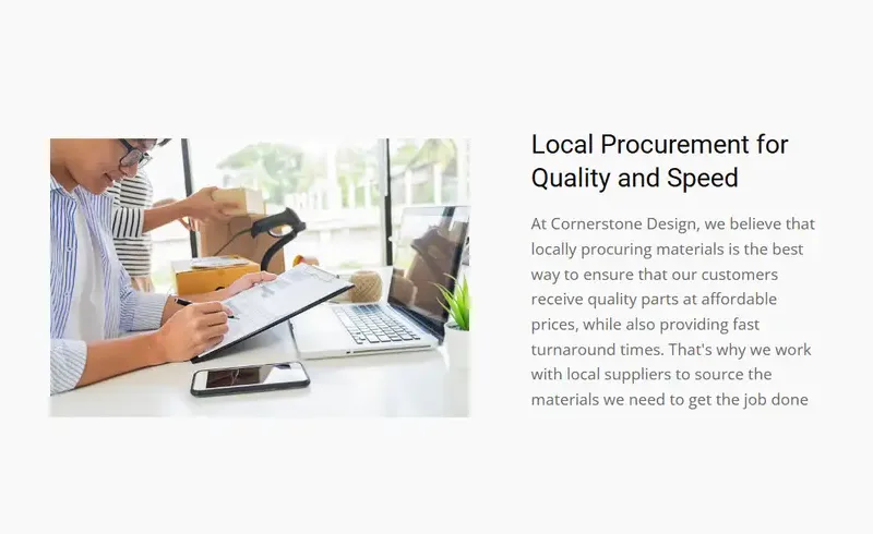 The new site: Local Procurement, halfway down the homepage