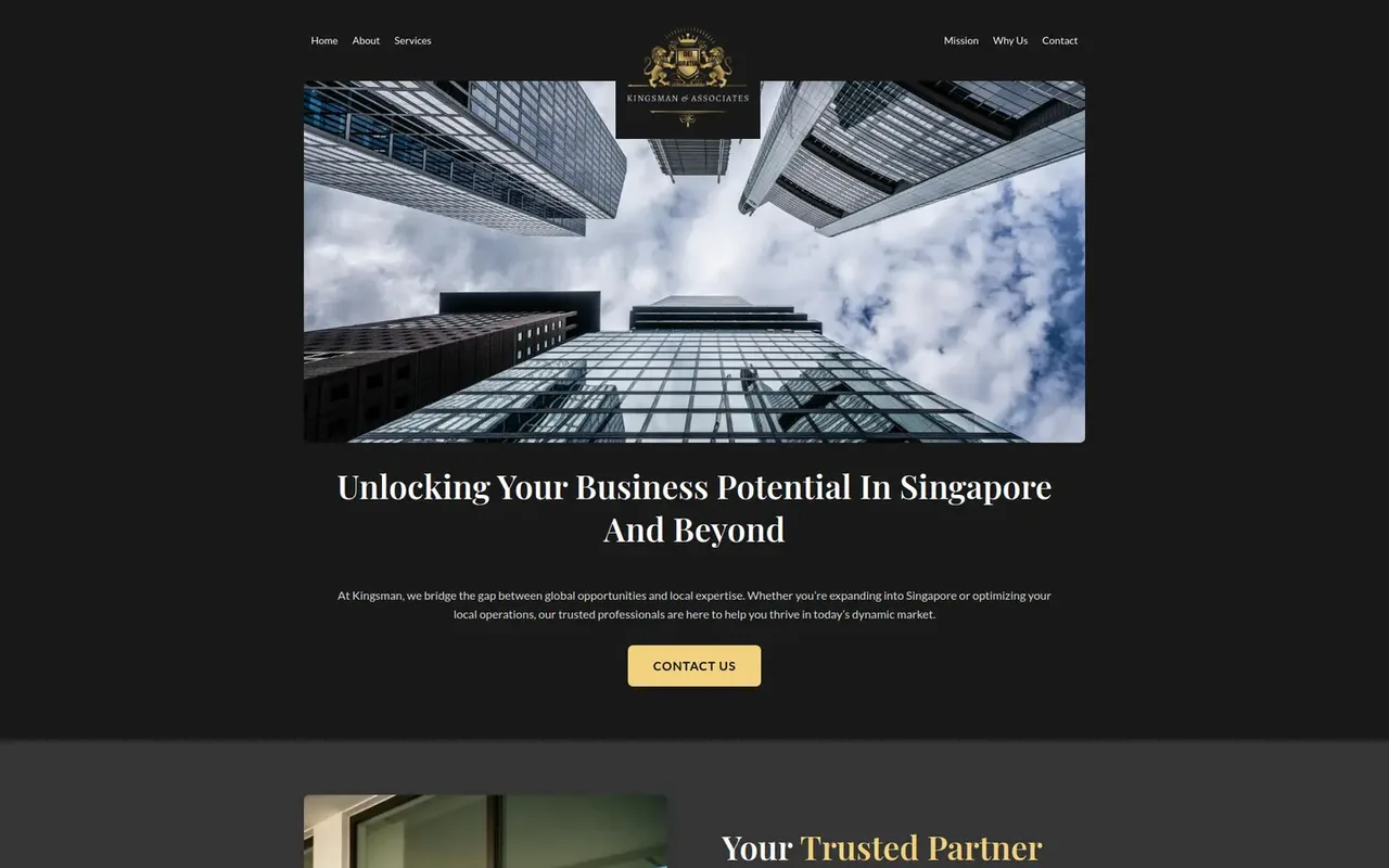 The new site: The first screen on desktop