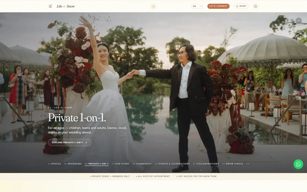 The new site: The first screen on desktop