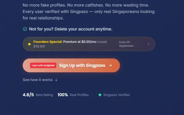 The new site: The Founders Special, on the first screen