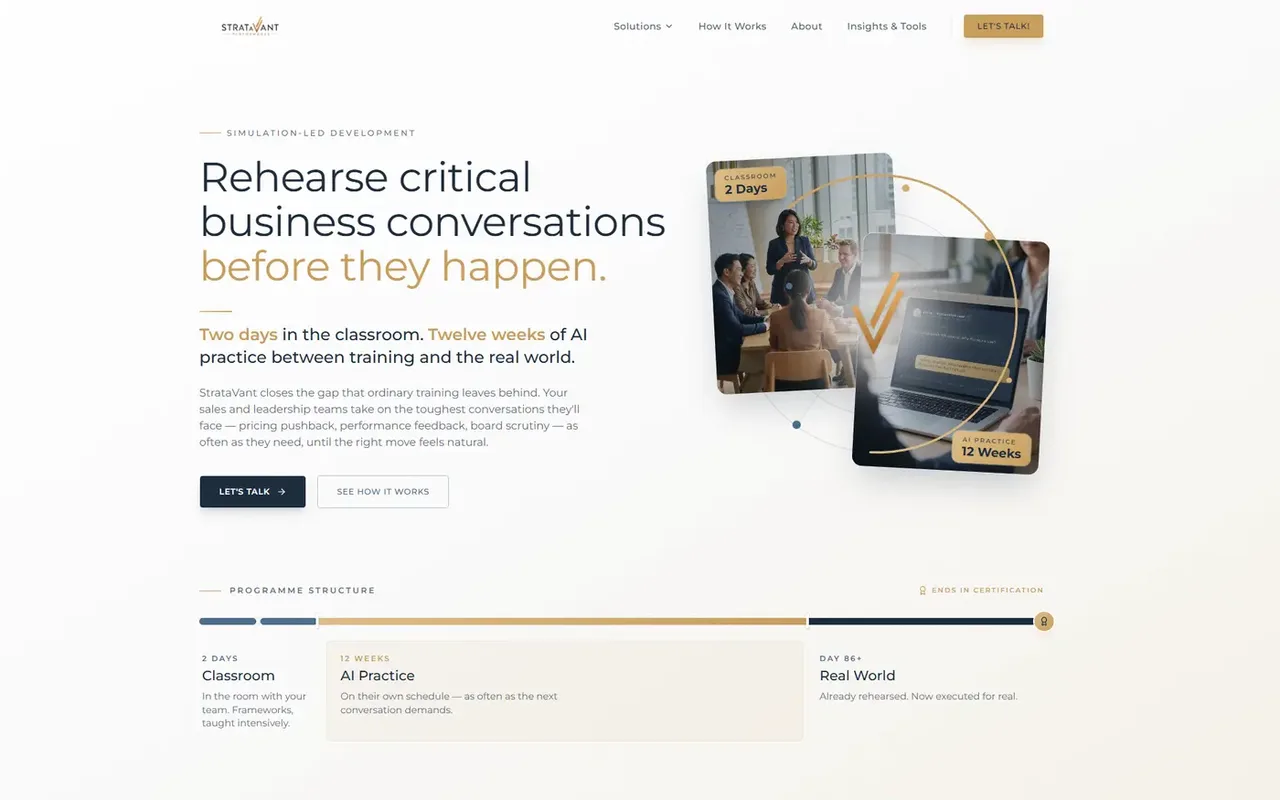 The new site: The first screen on desktop