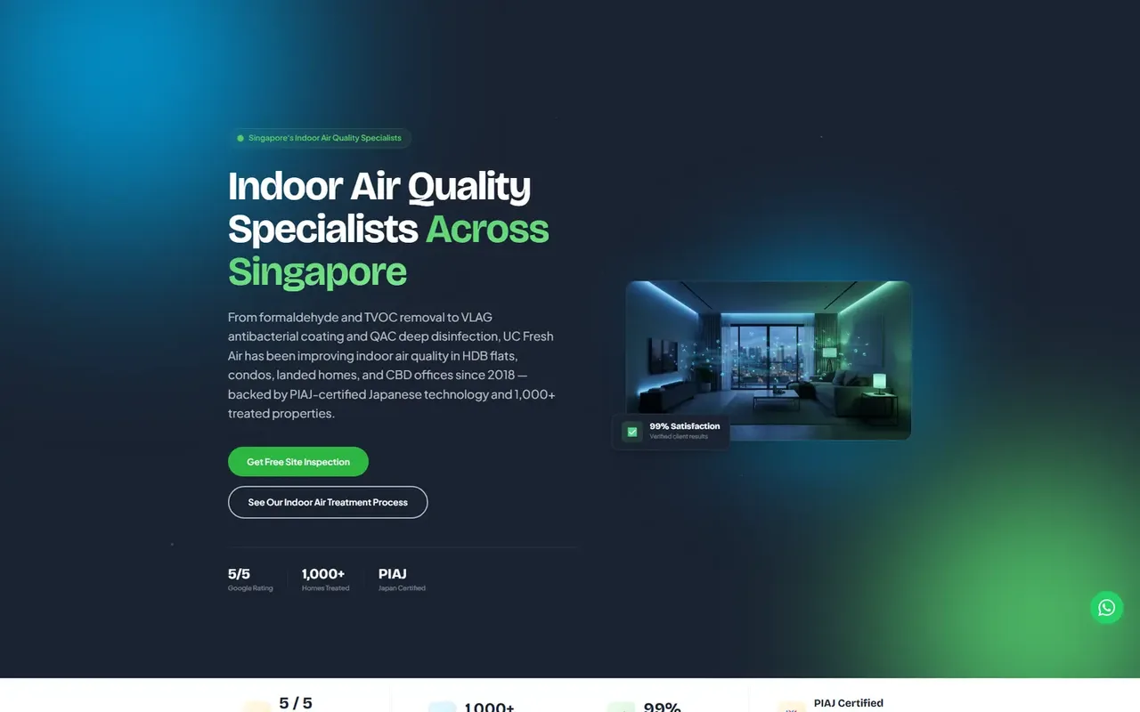 The new site: The first screen on desktop