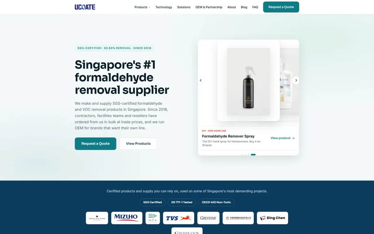 The new site: The first screen on desktop