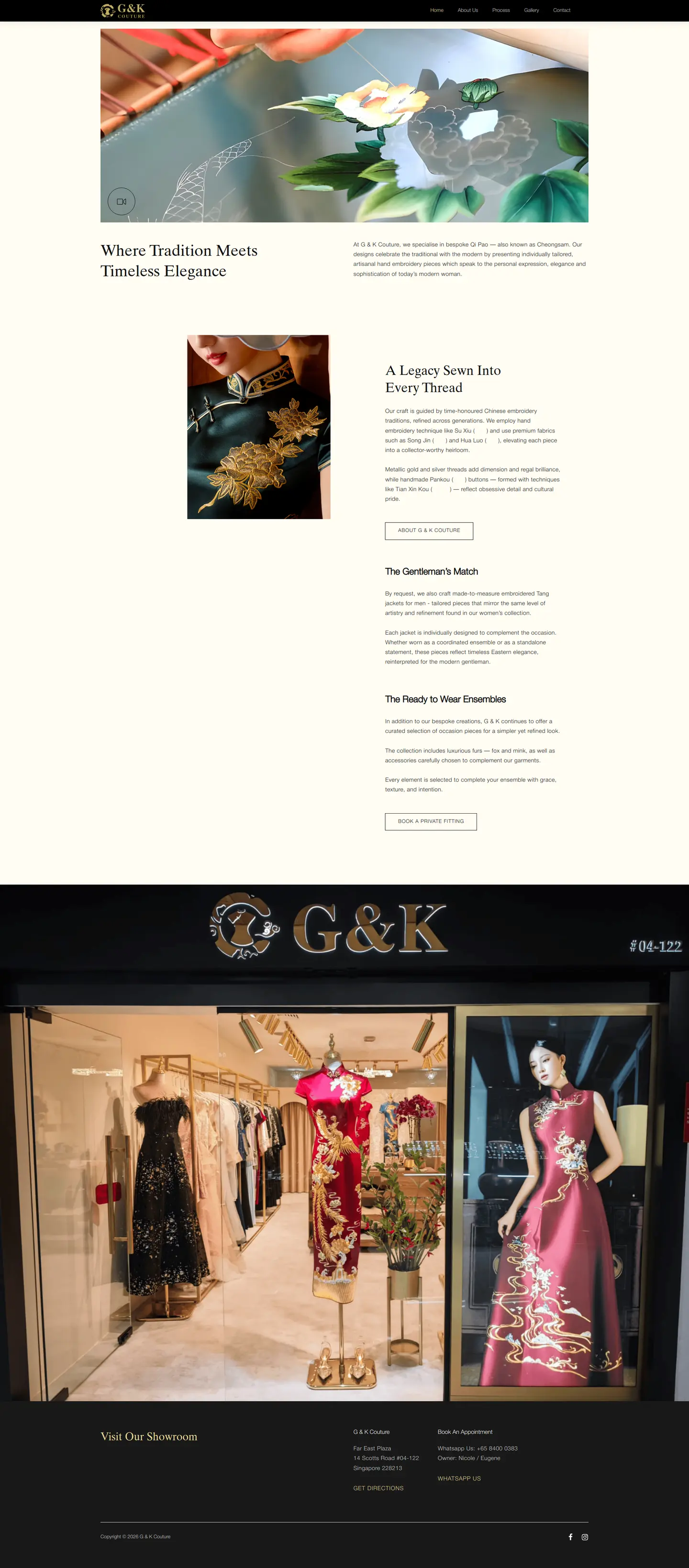 G & K Couture full desktop website view