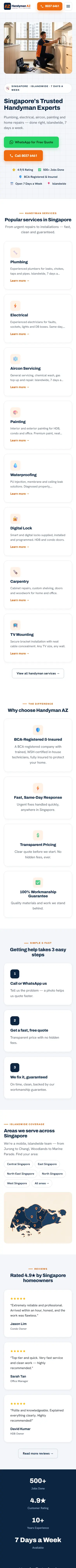 Handyman AZ SG full mobile website view