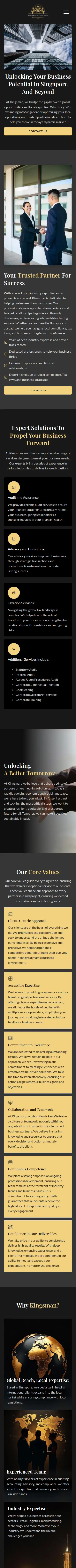 Kingsman & Associates full mobile website view