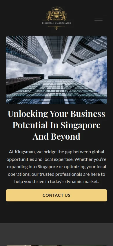 Kingsman & Associates on a phone, the first screen