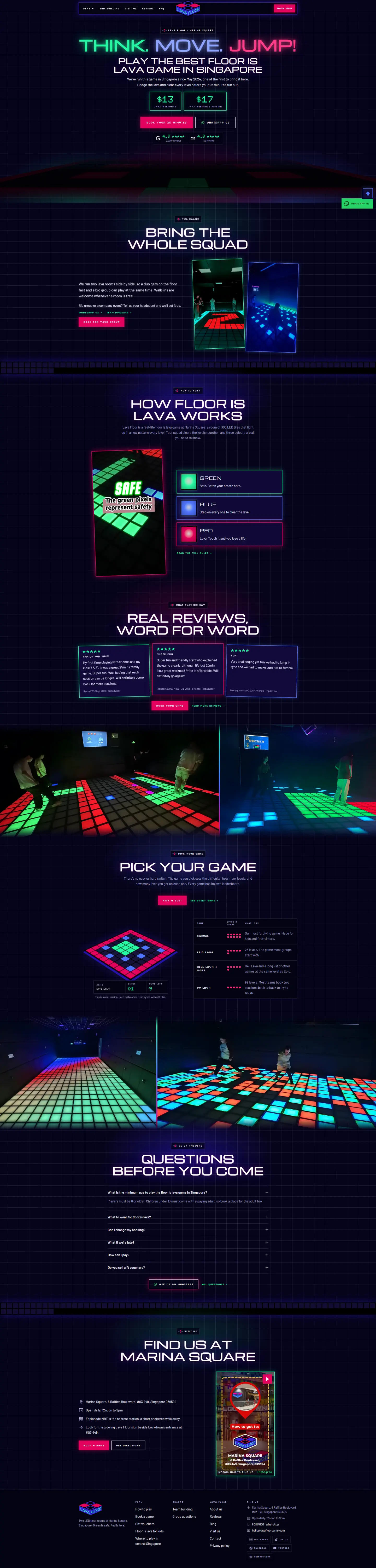 Lava Floor full desktop website view