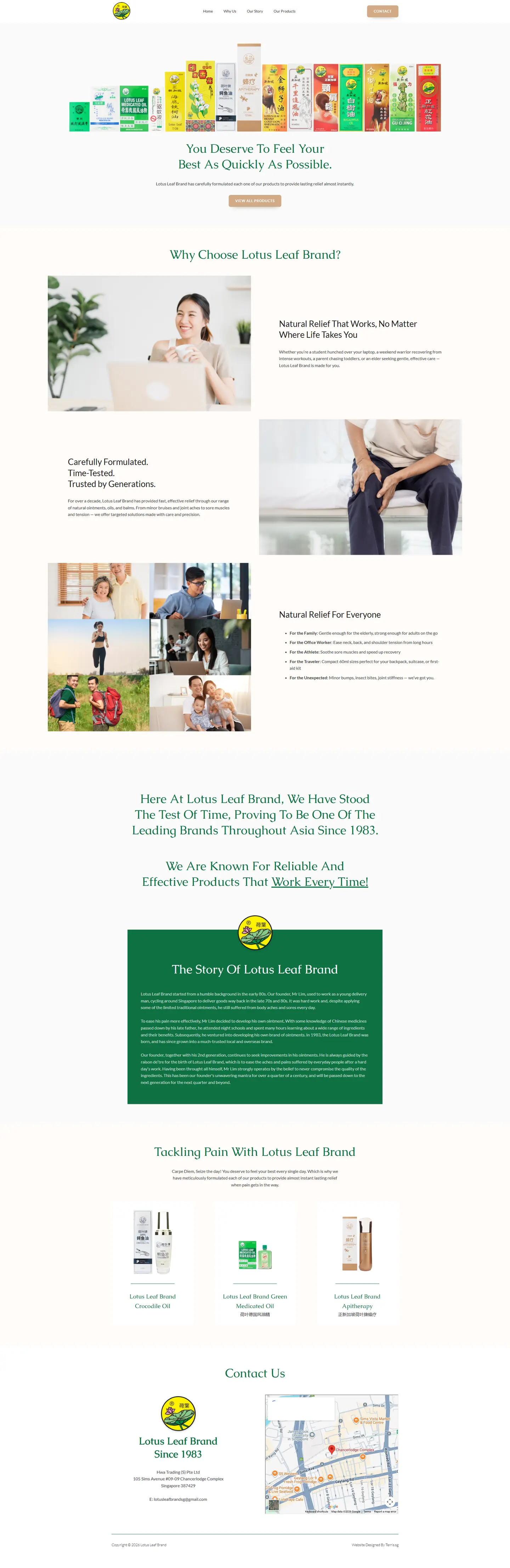 Lotus Leaf Brand full desktop website view
