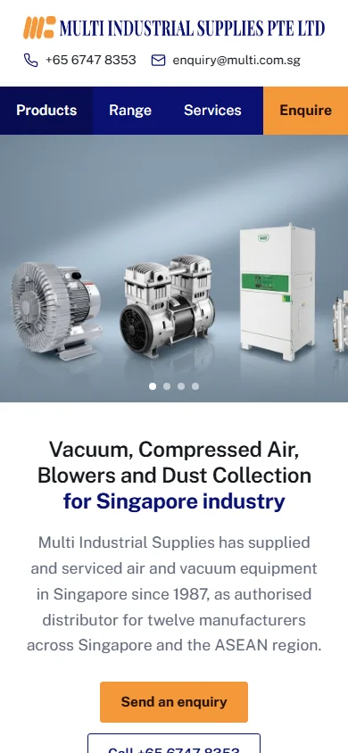 Multi Industrial Supplies redesign concept, phone view