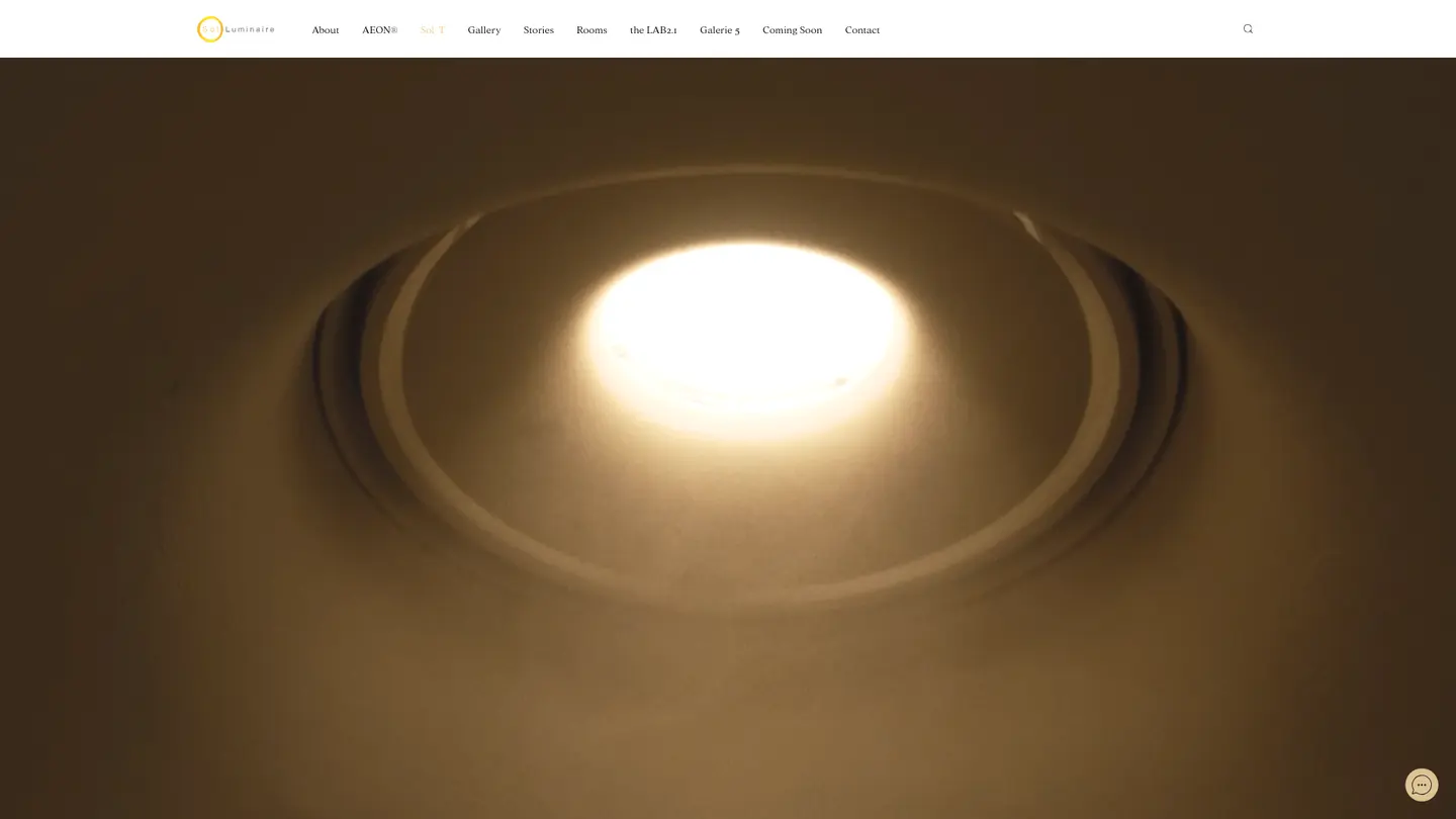Sol Luminaire full desktop website view