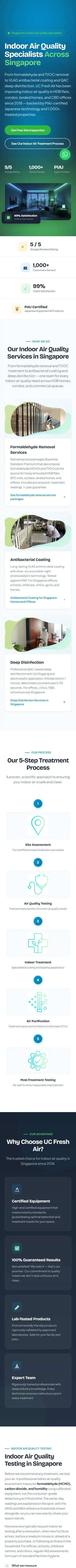 UC Fresh Air full mobile website view